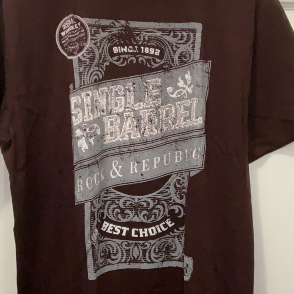 Rock & Republic Burgundy Crow Print Shirt - Picture 3 of 6